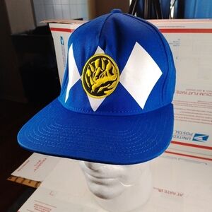 Mighty Morphin Power Rangers Snapback Hat Cap Blue Embroidered 6 Panel